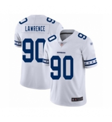 Men's Dallas Cowboys #90 DeMarcus Lawrence White Team Logo Fashion Limited Football Jersey