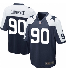 Men's Nike Dallas Cowboys #90 Demarcus Lawrence Game Navy Blue Throwback Alternate NFL Jersey