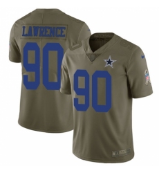 Men's Nike Dallas Cowboys #90 Demarcus Lawrence Limited Olive 2017 Salute to Service NFL Jersey