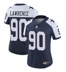 Women's Nike Dallas Cowboys #90 Demarcus Lawrence Navy Blue Throwback Alternate Vapor Untouchable Limited Player NFL Jersey