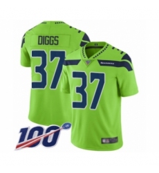 Men's Seattle Seahawks #37 Quandre Diggs Limited Green Rush Vapor Untouchable 100th Season Football Jersey