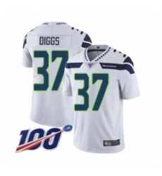 Men's Seattle Seahawks #37 Quandre Diggs White Vapor Untouchable Limited Player 100th Season Football Jersey