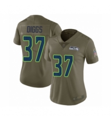 Women's Seattle Seahawks #37 Quandre Diggs Limited Olive 2017 Salute to Service Football Jersey