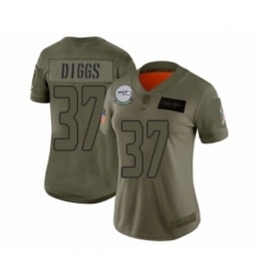 Women's Seattle Seahawks #37 Quandre Diggs Limited Olive 2019 Salute to Service Football Jersey