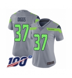 Women's Seattle Seahawks #37 Quandre Diggs Limited Silver Inverted Legend 100th Season Football Jersey