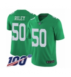 Men's Philadelphia Eagles #50 Duke Riley Limited Green Rush Vapor Untouchable 100th Season Football Jersey