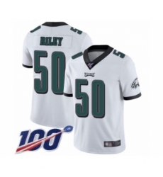 Men's Philadelphia Eagles #50 Duke Riley White Vapor Untouchable Limited Player 100th Season Football Jersey