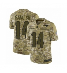 Men's New England Patriots #14 Mohamed Sanu Sr Limited Camo 2018 Salute to Service Football Jersey