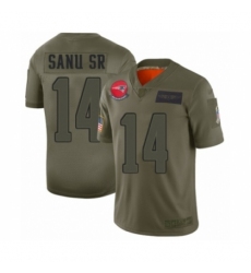 Men's New England Patriots #14 Mohamed Sanu Sr Limited Olive 2019 Salute to Service Football Jersey