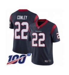 Men's Houston Texans #22 Gareon Conley Navy Blue Team Color Vapor Untouchable Limited Player 100th Season Football Jersey