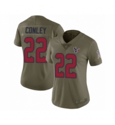 Women's Houston Texans #22 Gareon Conley Limited Olive 2017 Salute to Service Football Jersey