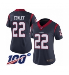 Women's Houston Texans #22 Gareon Conley Navy Blue Team Color Vapor Untouchable Limited Player 100th Season Football Jersey