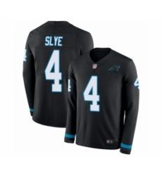 Men's Carolina Panthers #4 Joey Slye Limited Black Therma Long Sleeve Football Jersey
