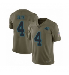 Men's Carolina Panthers #4 Joey Slye Limited Olive 2017 Salute to Service Football Jersey