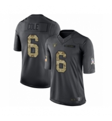 Men's Oakland Raiders #6 A.J. Cole Limited Black 2016 Salute to Service Football Jersey