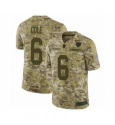 Youth Oakland Raiders #6 A.J. Cole Limited Camo 2018 Salute to Service Football Jersey