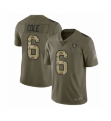 Youth Oakland Raiders #6 A.J. Cole Limited Olive Camo 2017 Salute to Service Football Jersey