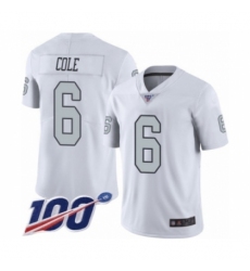 Youth Oakland Raiders #6 A.J. Cole Limited White Rush Vapor Untouchable 100th Season Football Jersey