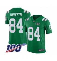 Men's New York Jets #84 Ryan Griffin Limited Green Rush Vapor Untouchable 100th Season Football Jersey