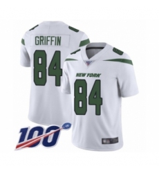 Men's New York Jets #84 Ryan Griffin White Vapor Untouchable Limited Player 100th Season Football Jersey