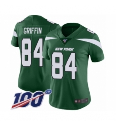 Women's New York Jets #84 Ryan Griffin Green Team Color Vapor Untouchable Limited Player 100th Season Football Jersey