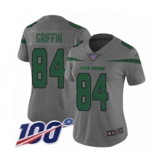 Women's New York Jets #84 Ryan Griffin Limited Gray Inverted Legend 100th Season Football Jersey Women's New York Jets #84 Ryan Griffin Limited Gray Inverted Legend 100th Season Football Jersey