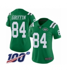Women's New York Jets #84 Ryan Griffin Limited Green Rush Vapor Untouchable 100th Season Football Jersey
