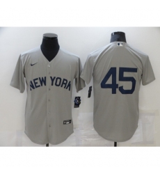 Men's New York Yankees #45 Gerrit Cole Gray Game 2021 Field of Dreams Jersey