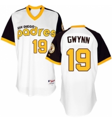 Men's Majestic San Diego Padres #19 Tony Gwynn Authentic White 1978 Turn Back The Clock MLB Jersey