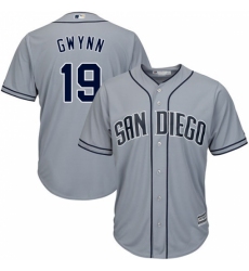 Men's Majestic San Diego Padres #19 Tony Gwynn Replica Grey Road Cool Base MLB Jersey