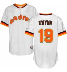 Men's Majestic San Diego Padres #19 Tony Gwynn Replica White 1984 Turn Back The Clock MLB Jersey