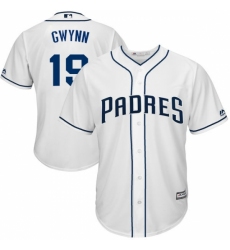 Men's Majestic San Diego Padres #19 Tony Gwynn Replica White Home Cool Base MLB Jersey