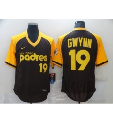 Men's Nike San Diego Padres #19 Tony Gwynn Brown MLB Jersey