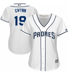 Women's Majestic San Diego Padres #19 Tony Gwynn Replica White Home Cool Base MLB Jersey