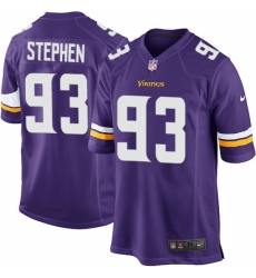 Men's Nike Minnesota Vikings #93 Shamar Stephen Game Purple Team Color NFL Jersey