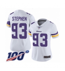 Women's Minnesota Vikings #93 Shamar Stephen White Vapor Untouchable Limited Player 100th Season Football Jersey