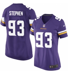Women's Nike Minnesota Vikings #93 Shamar Stephen Game Purple Team Color NFL Jersey