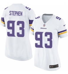 Women's Nike Minnesota Vikings #93 Shamar Stephen Game White NFL Jersey