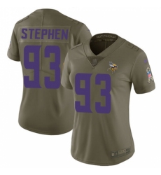 Women's Nike Minnesota Vikings #93 Shamar Stephen Limited Olive 2017 Salute to Service NFL Jersey