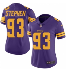 Women's Nike Minnesota Vikings #93 Shamar Stephen Limited Purple Rush Vapor Untouchable NFL Jersey