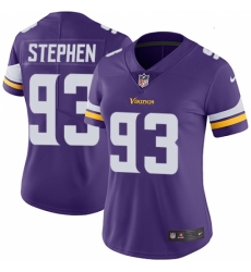 Women's Nike Minnesota Vikings #93 Shamar Stephen Purple Team Color Vapor Untouchable Limited Player NFL Jersey