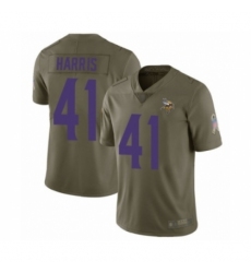 Youth Minnesota Vikings #41 Anthony Harris Limited Olive 2017 Salute to Service Football Jersey