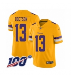Youth Minnesota Vikings #13 Josh Doctson Limited Gold Inverted Legend 100th Season Football Jersey