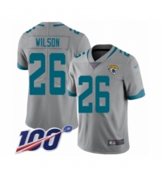 Men's Jacksonville Jaguars #26 Jarrod Wilson Silver Inverted Legend Limited 100th Season Football Jersey