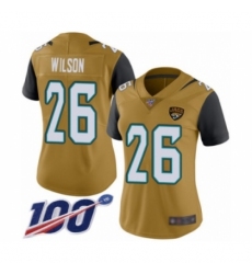 Women's Jacksonville Jaguars #26 Jarrod Wilson Limited Gold Rush Vapor Untouchable 100th Season Football Jersey