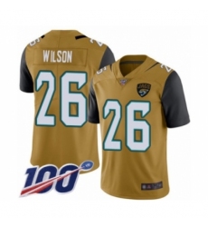 Youth Jacksonville Jaguars #26 Jarrod Wilson Limited Gold Rush Vapor Untouchable 100th Season Football Jersey