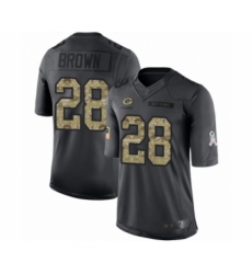 Youth Green Bay Packers #28 Tony Brown Limited Black 2016 Salute to Service Football Jersey