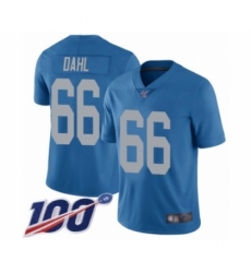Men's Detroit Lions #66 Joe Dahl Blue Alternate Vapor Untouchable Limited Player 100th Season Football Jersey