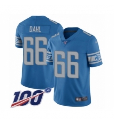 Men's Detroit Lions #66 Joe Dahl Blue Team Color Vapor Untouchable Limited Player 100th Season Football Jersey