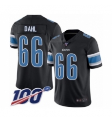 Men's Detroit Lions #66 Joe Dahl Limited Black Rush Vapor Untouchable 100th Season Football Jersey